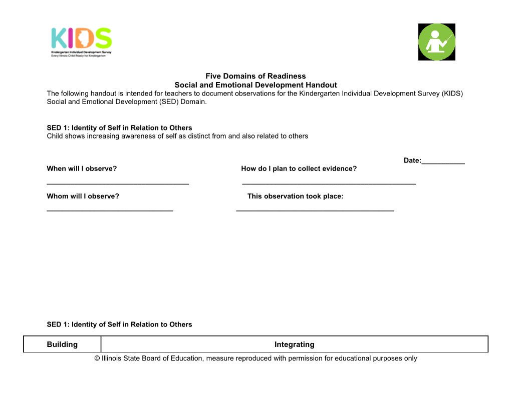 Social and Emotional Development Handout