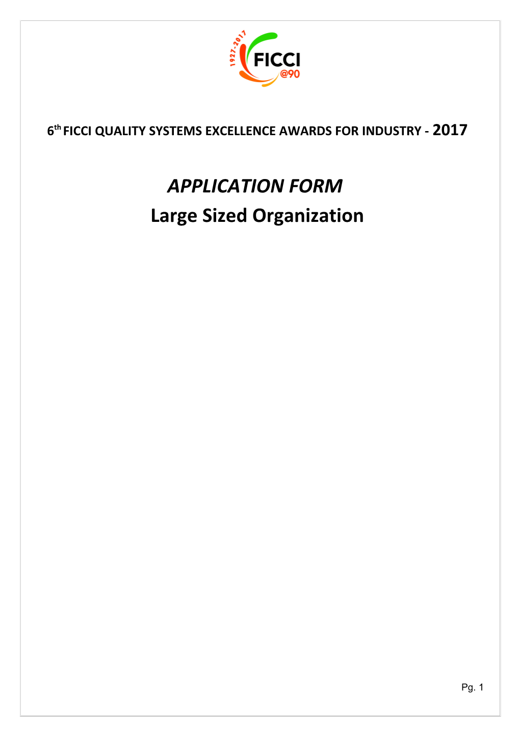 6Thficci QUALITY SYSTEMS EXCELLENCE AWARDS FORINDUSTRY- 2017