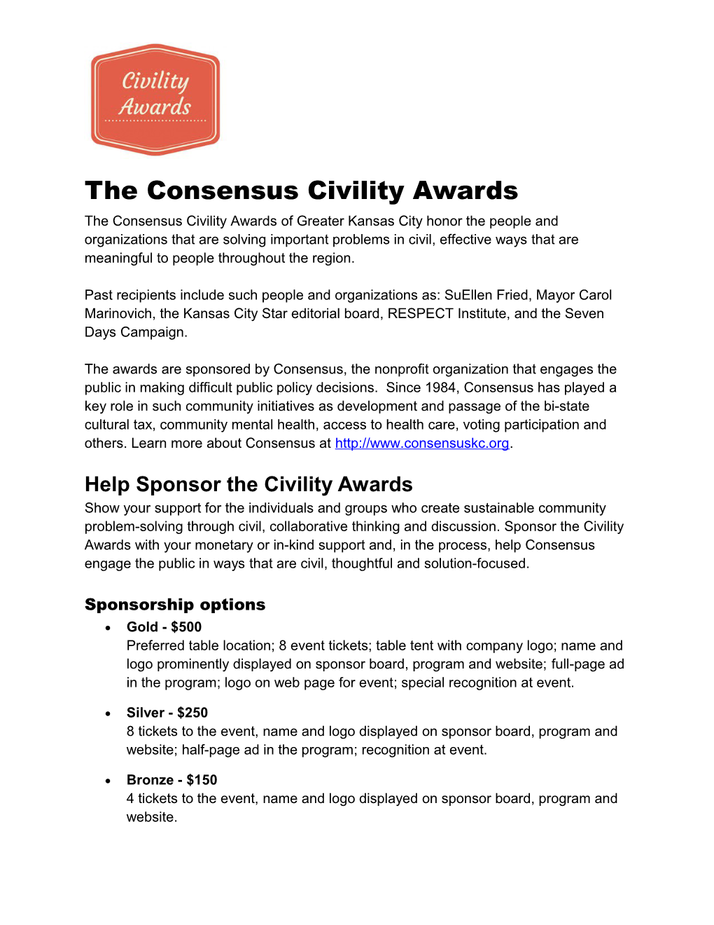 The Consensus Civility Awards