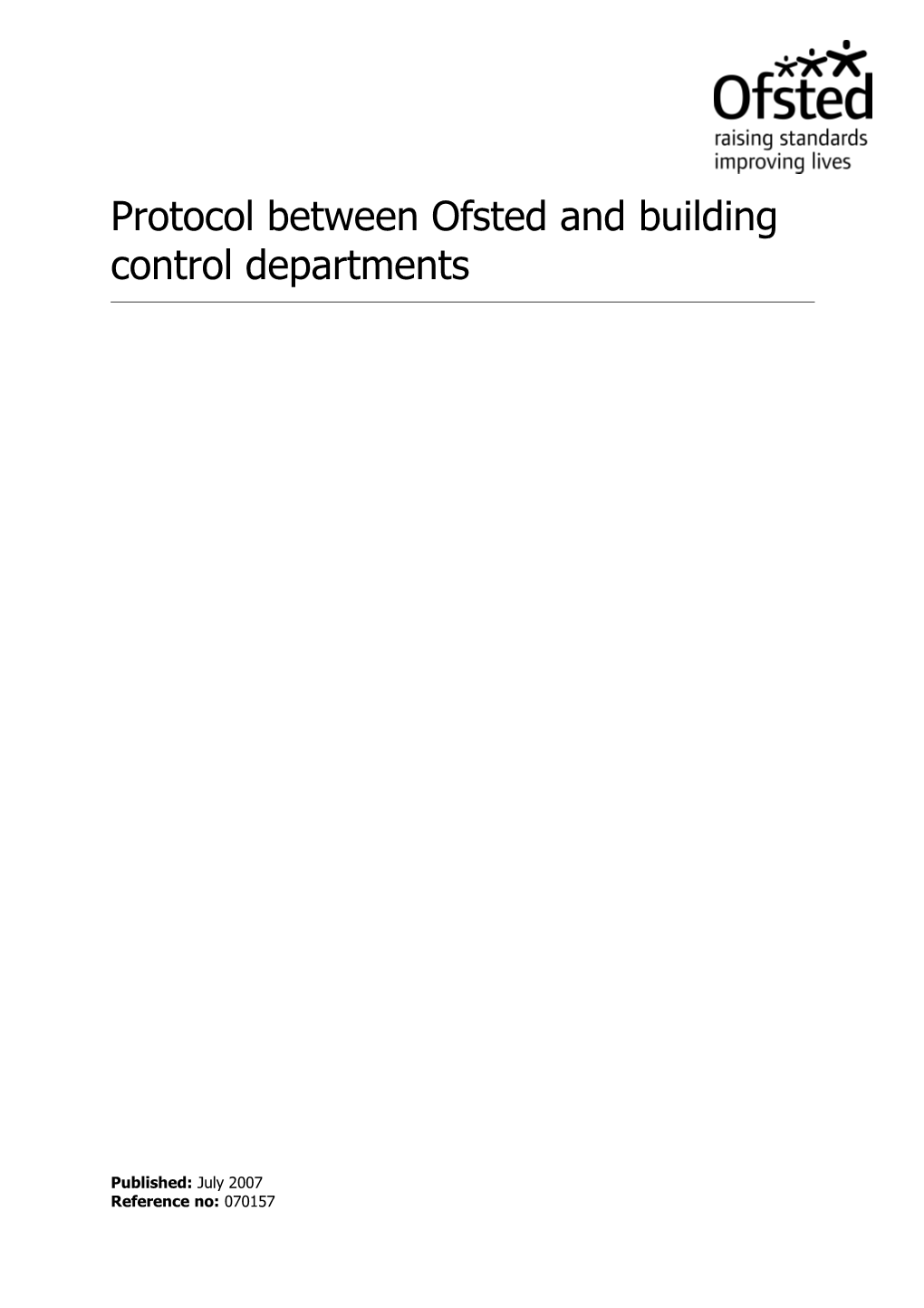 Protocol Between Ofsted and Building Control Departments