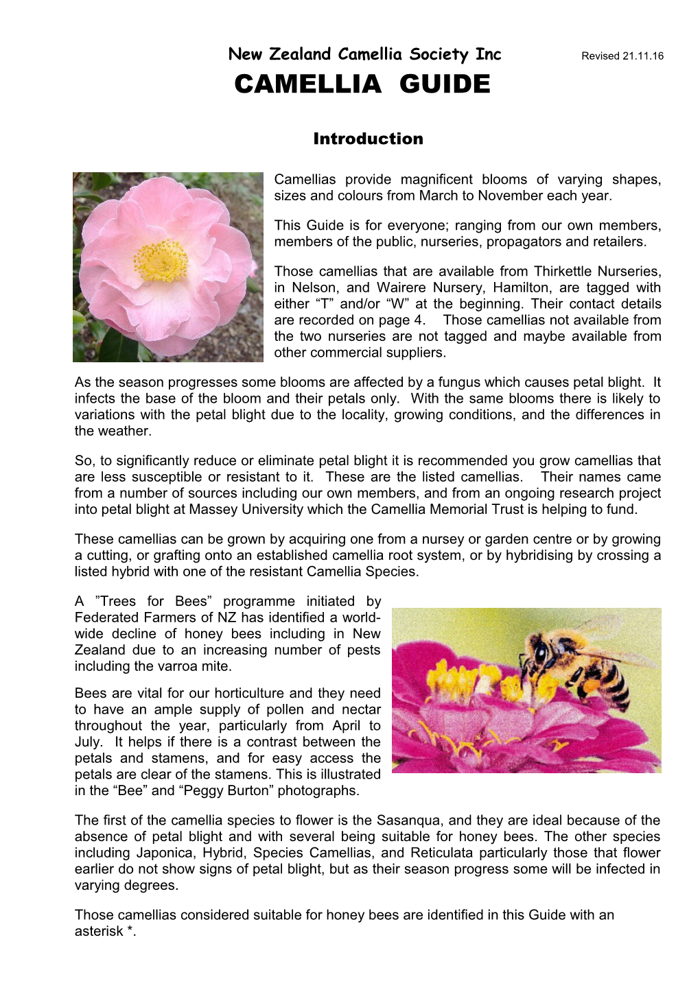 New Zealand Camellia Society Inc Revised 21.11.16