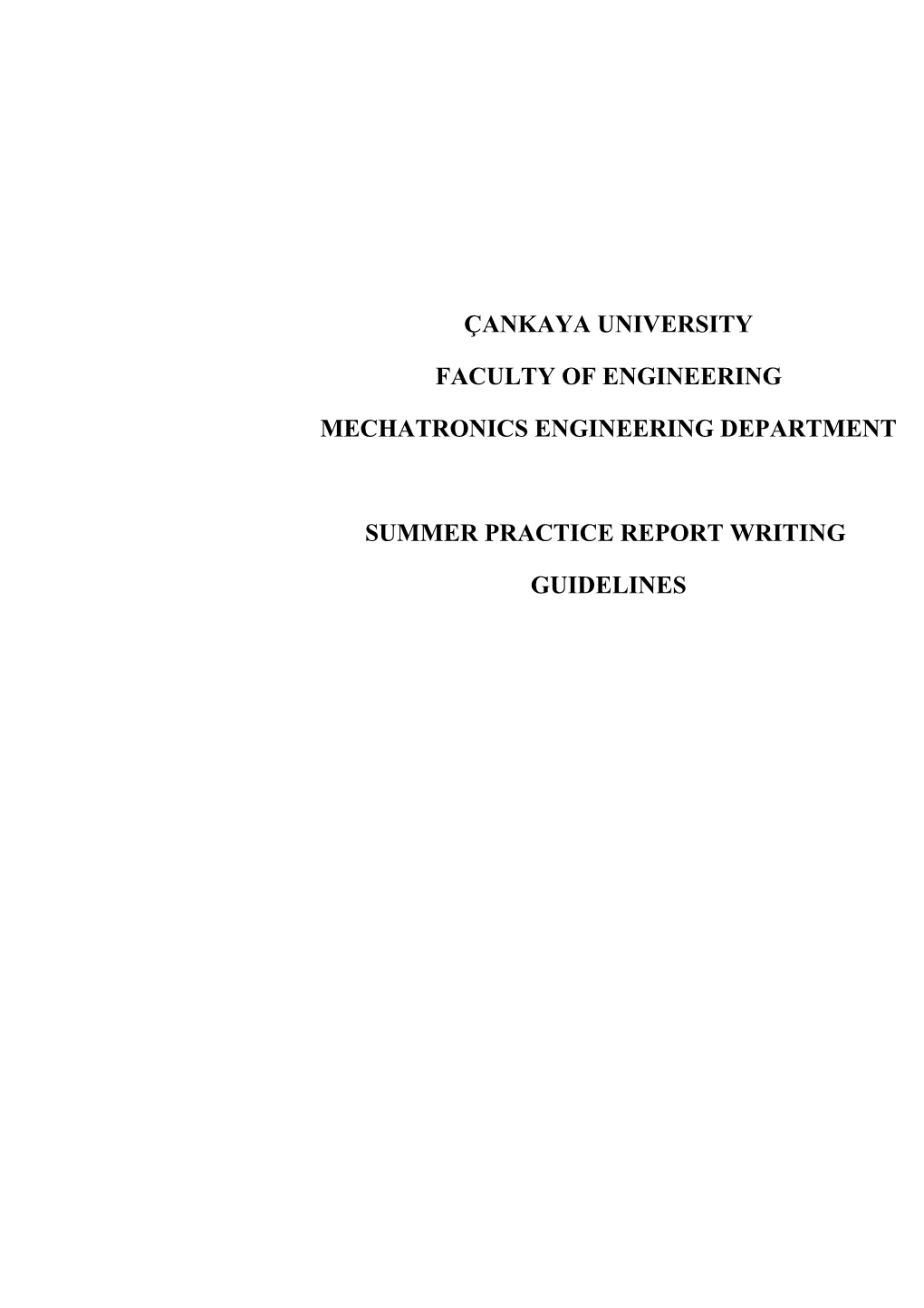 I. Summer Practicereport Writing Guidelines 3