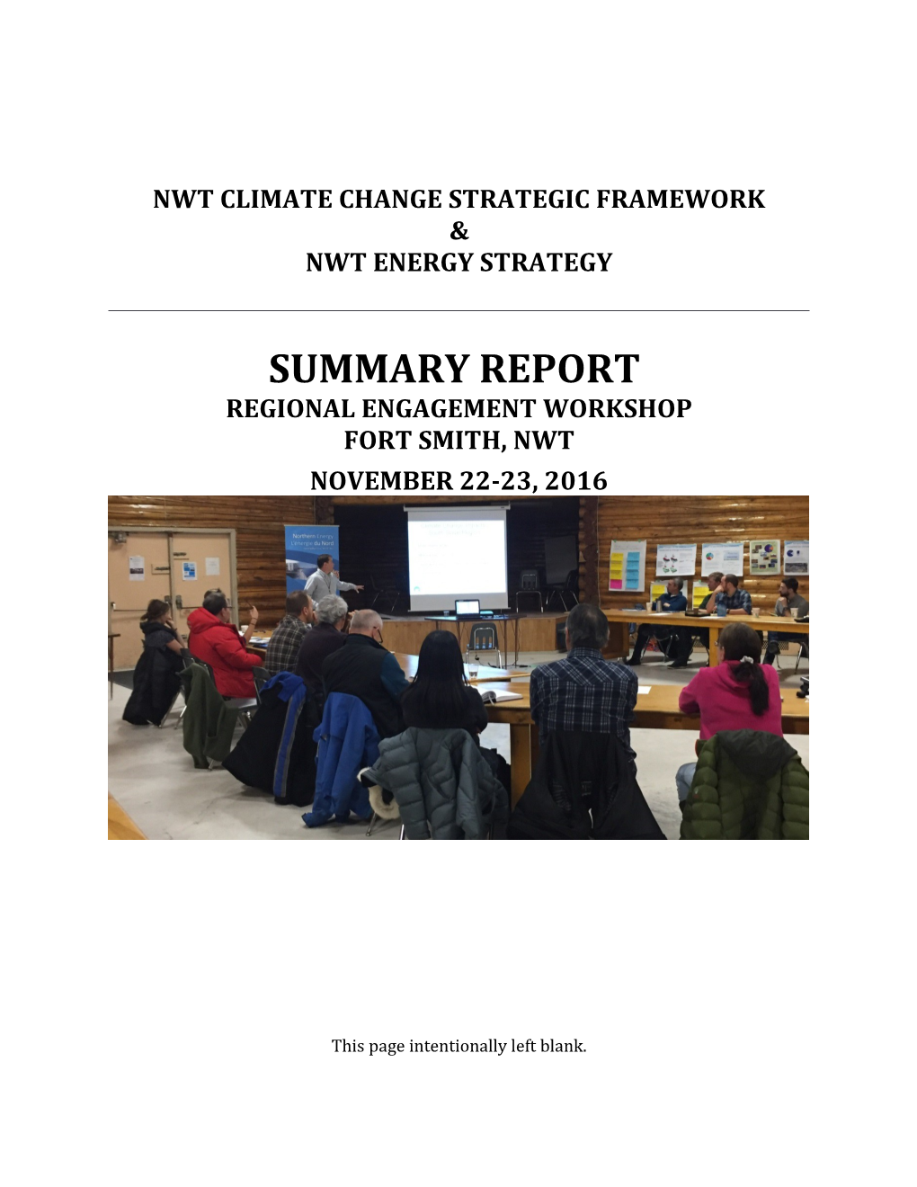 Nwt Climate Change Strategic Framework