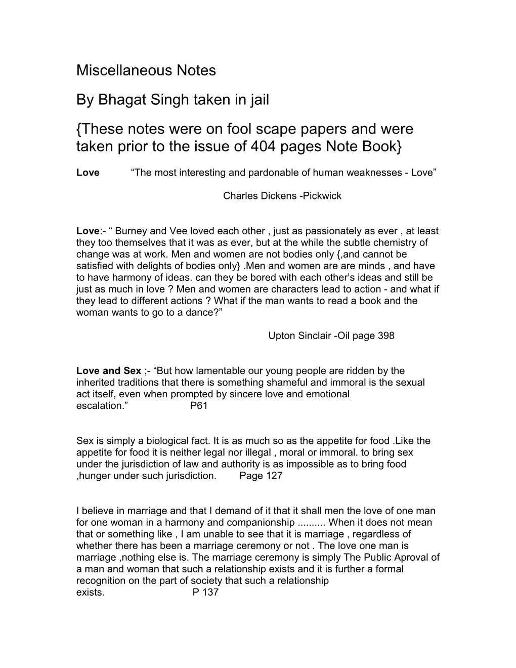 By Bhagat Singh Taken in Jail