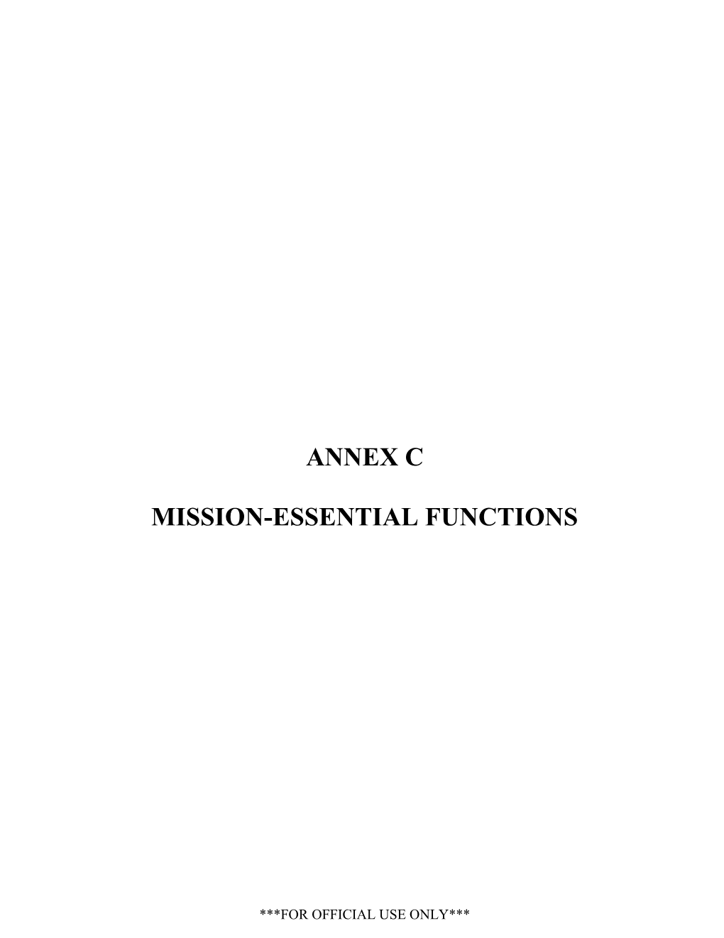 Annex C Mission-Essential Functions