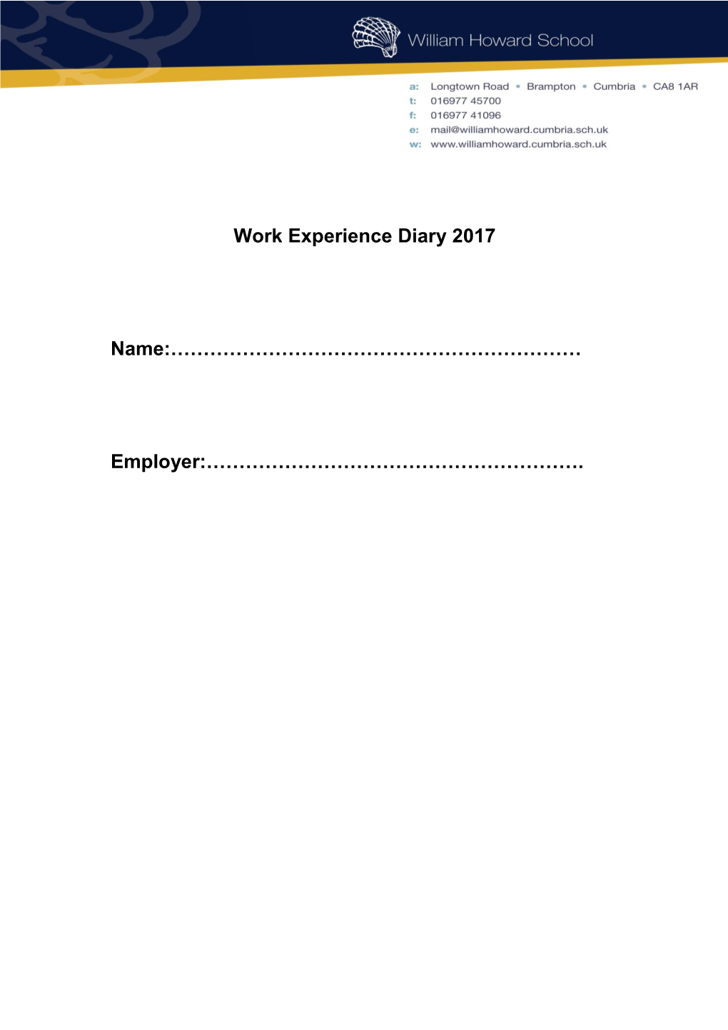 Work Experience Diary 2017