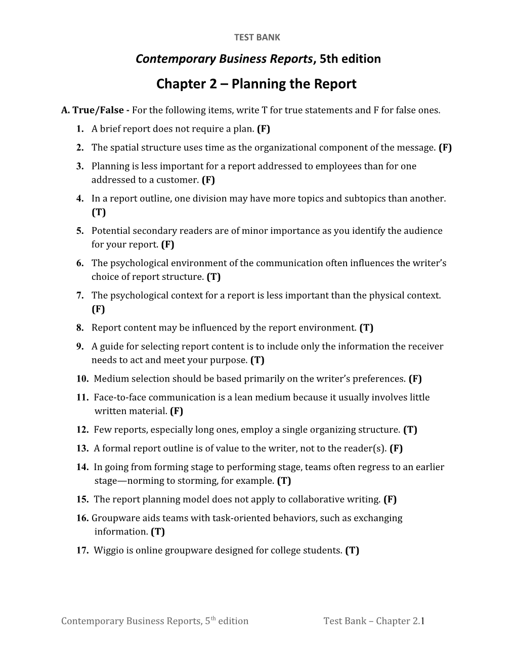 Contemporary Business Report Writing, 3Rd Edition