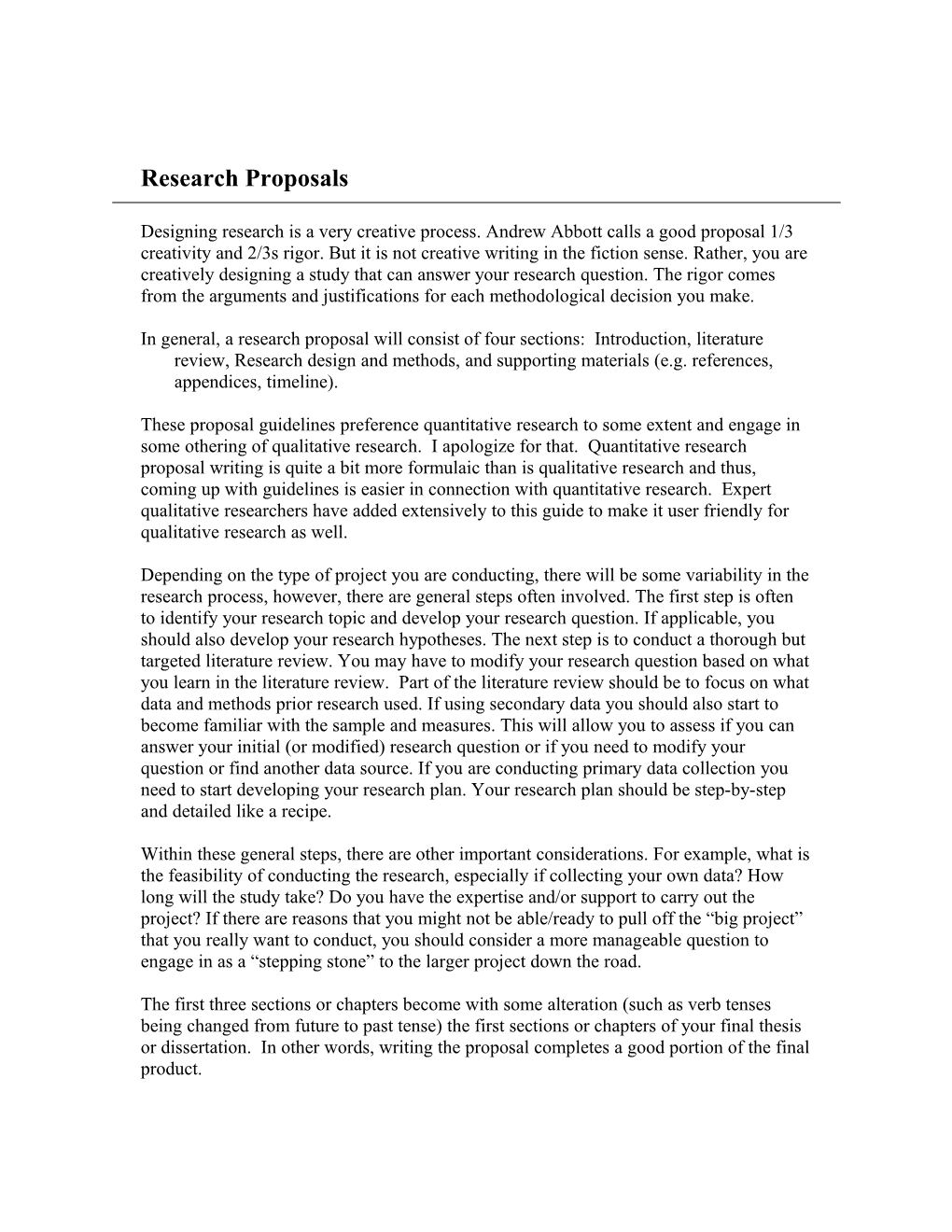 Research Proposals