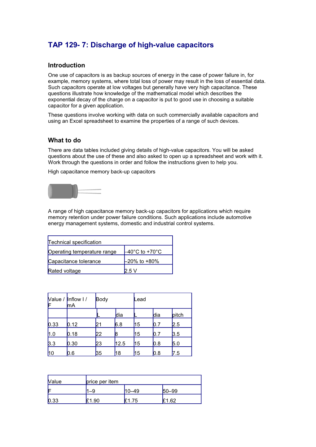 TAP 129- 7: Discharge of High-Value Capacitors