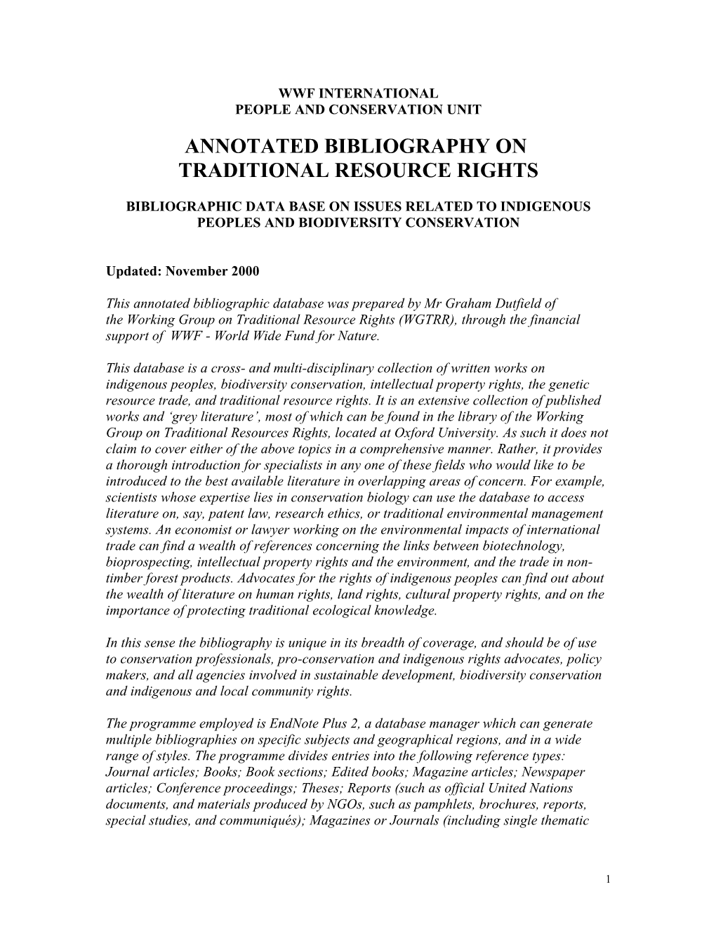 Annotated Bibliography On