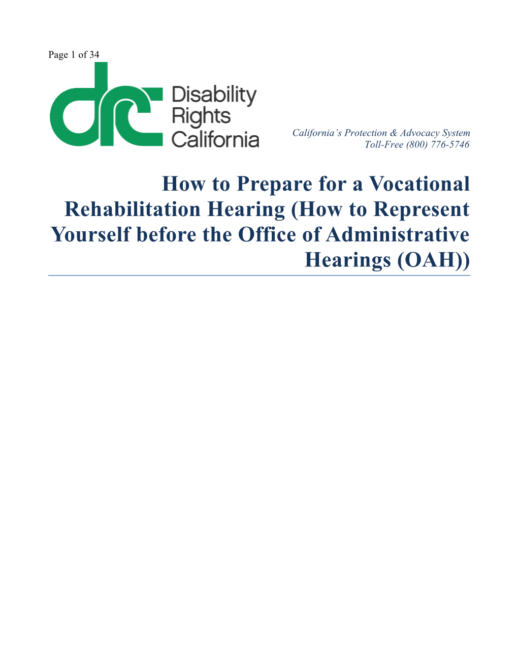 How to Prepare for a Vocational Rehabilitation Hearing (How to Represent Yourself Before