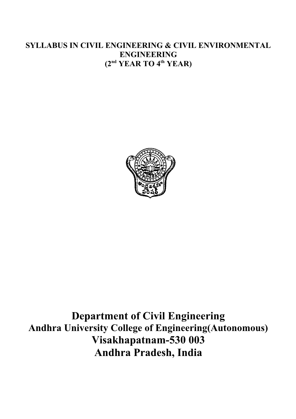 Syllabus in Civil Engineering & Civil Environmental Engineering
