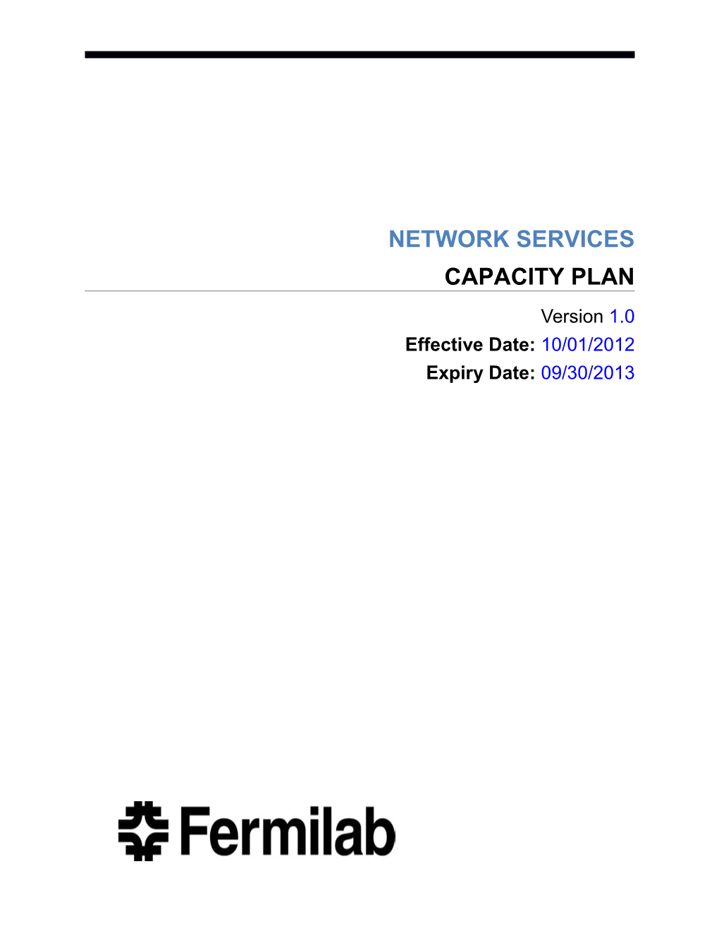 Capacity Plan Templateversion:Error! Unknown Document Property Name. Error! Unknown Document