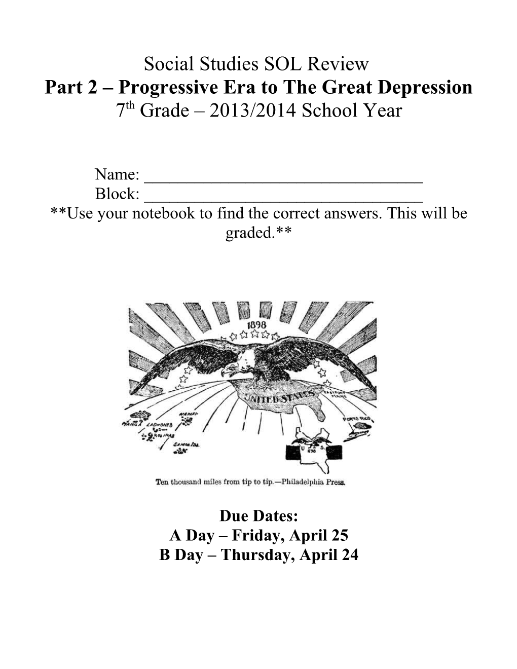 Part 2 Progressive Era to the Great Depression