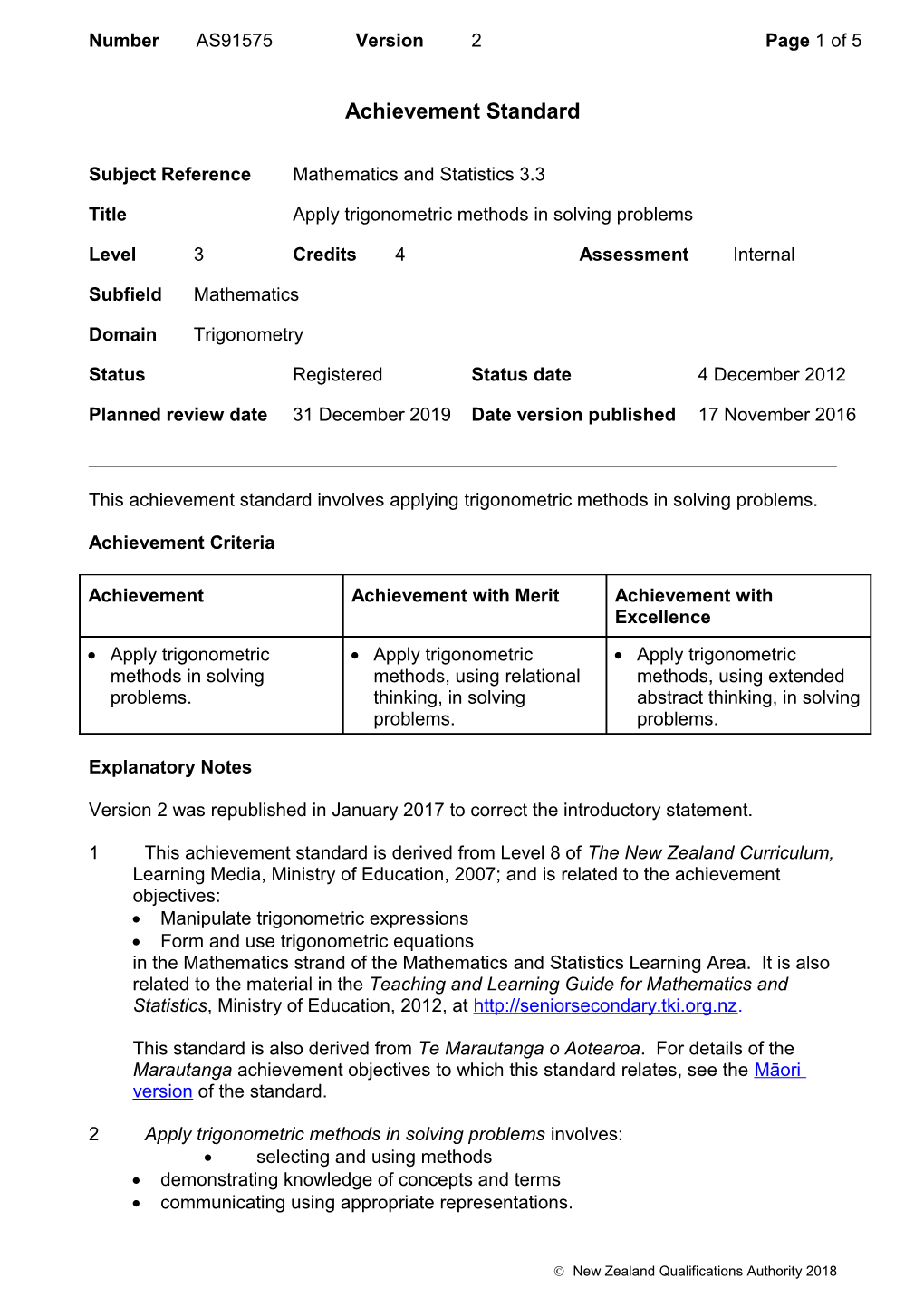 91575 Apply Trigonometric Methods in Solving Problems