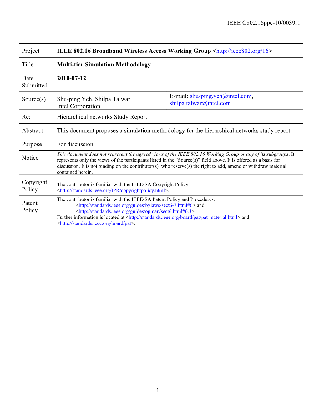 Multi-Tiersimulation Methodology