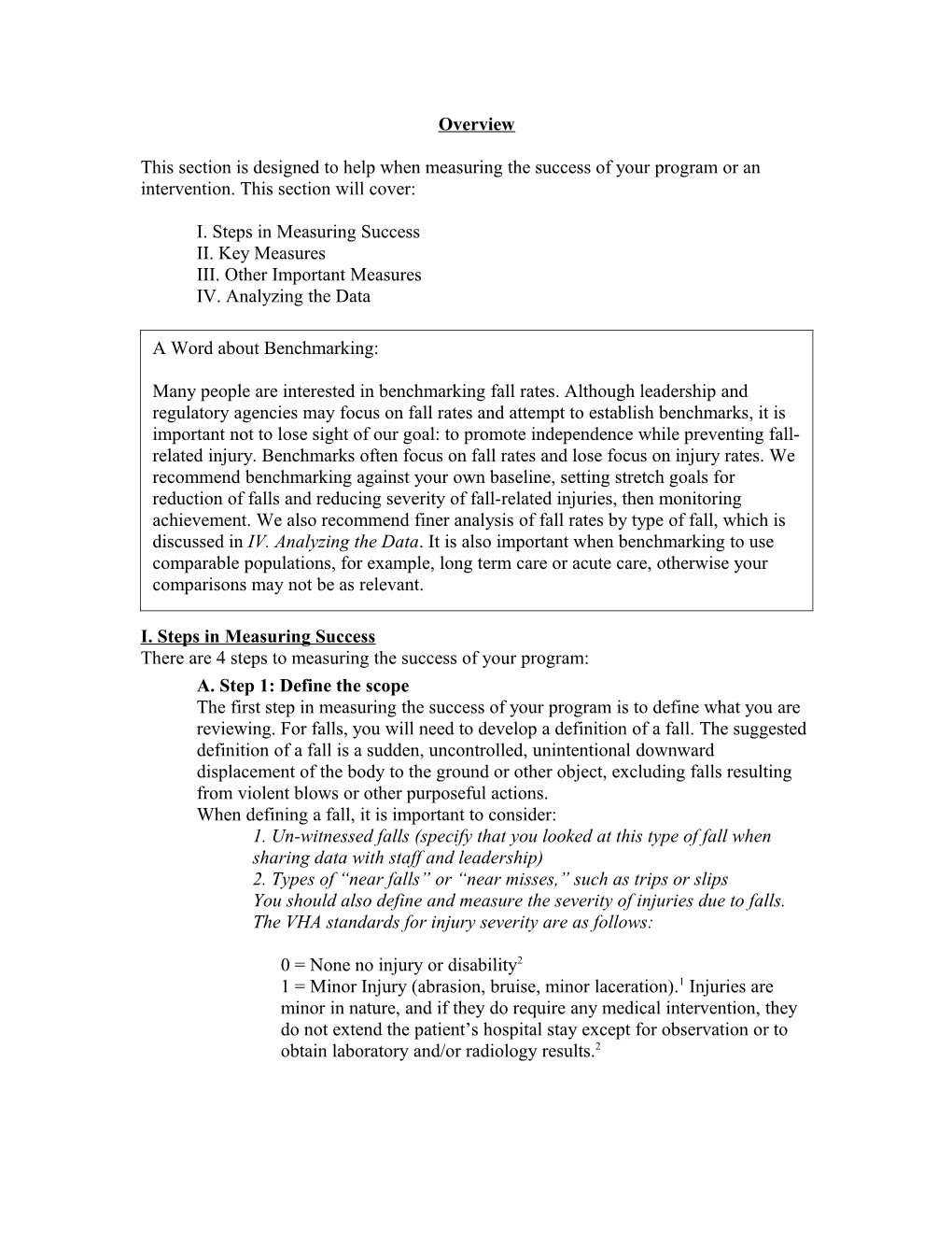 This Section Is Designed to Help When Measuring the Success of Your Program Or an Intervention