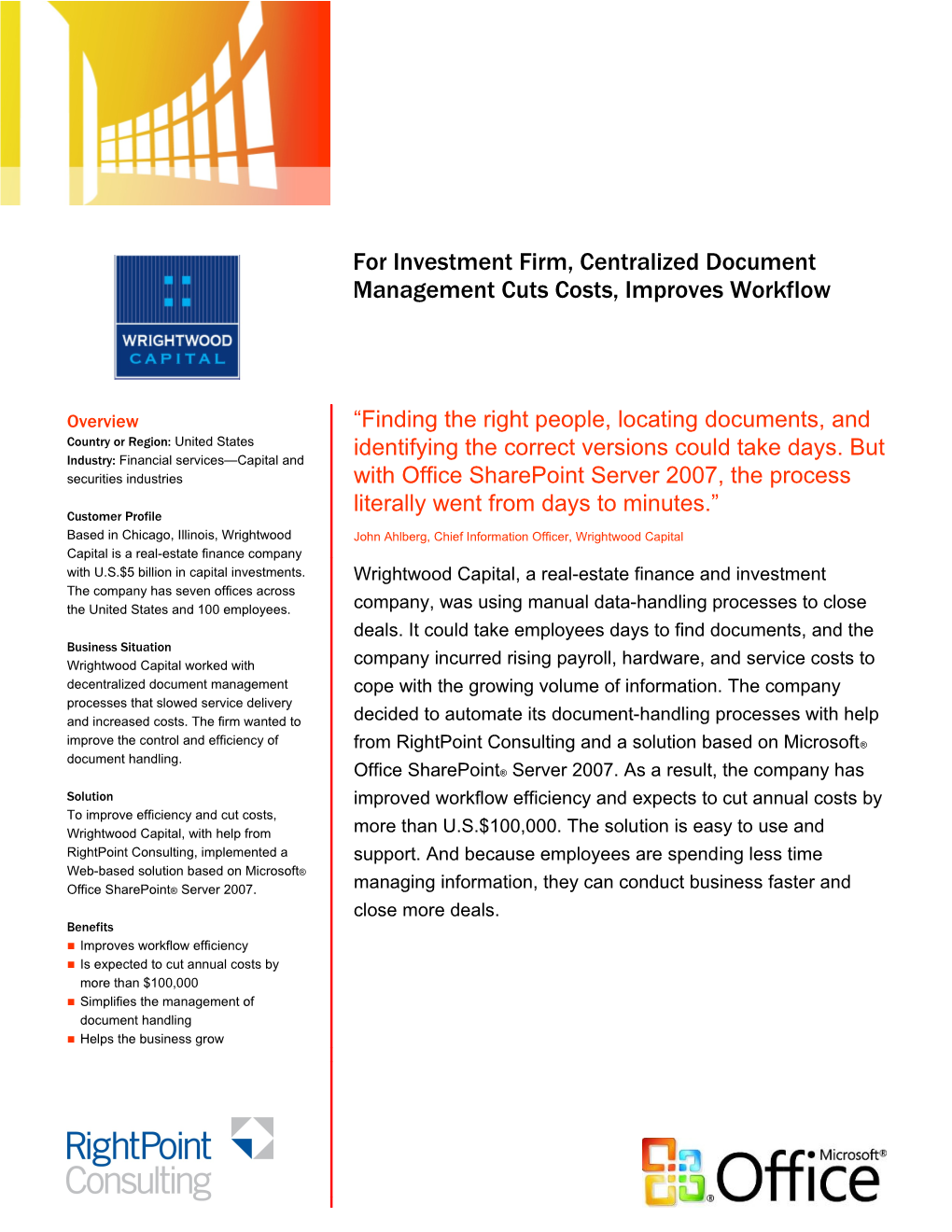 For Investment Firm, Centralized Document Management Cuts Costs, Improves Workflow