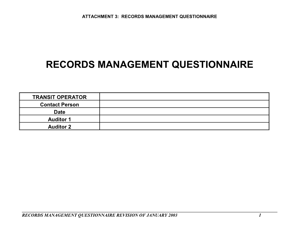 RECORDS MANAGEMENT-Version of 10-26 99