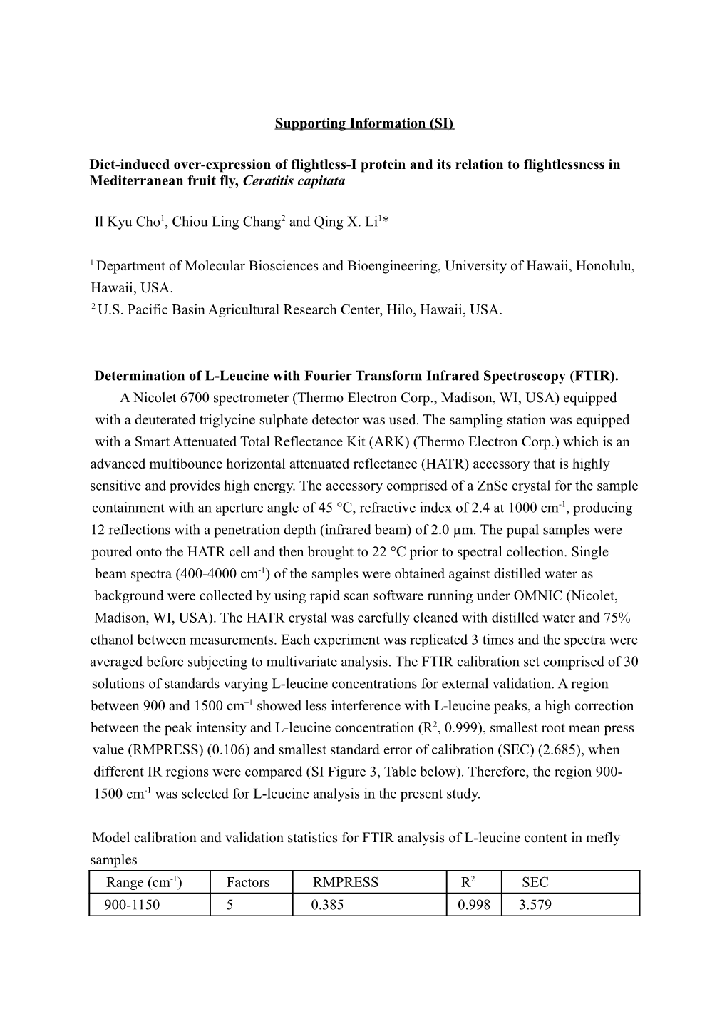 Determination of L-Leucine with Fourier Transform Infrared (FTIR) Spectroscopy