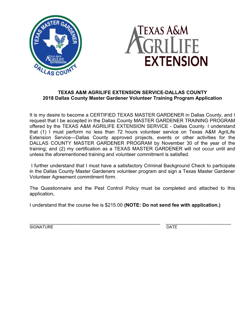 TEXAS AGRILIFE EXTENSION SERVICE - Dallas County