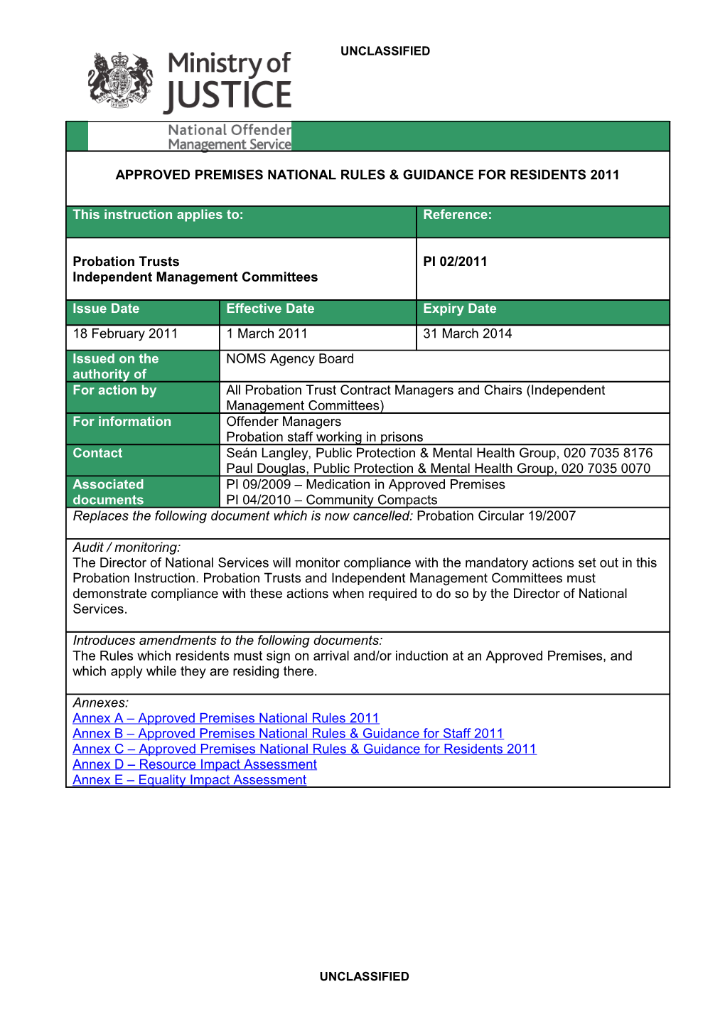 Probation Instruction 04 2010 - Community Compacts - for Use in the Community