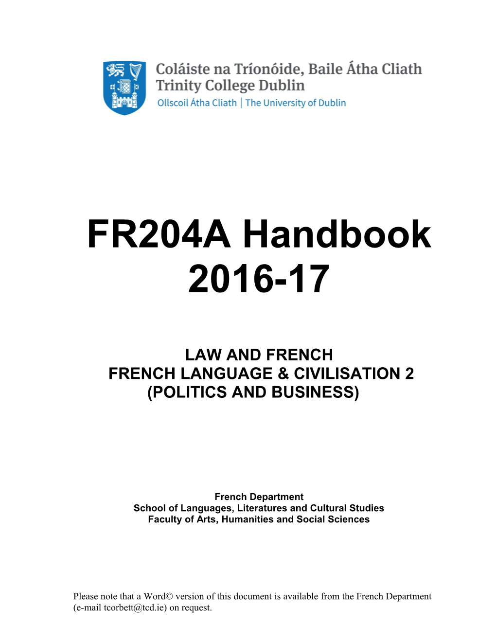 French Language & Civilisation 2 (Politics and Business)