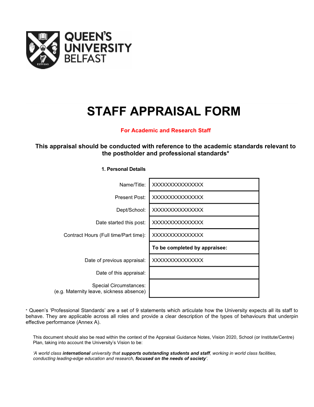 Staff Appraisal Form