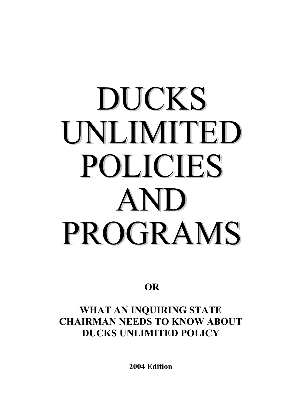 POLICIES, PROGRAMS and GUIDELINES Rev