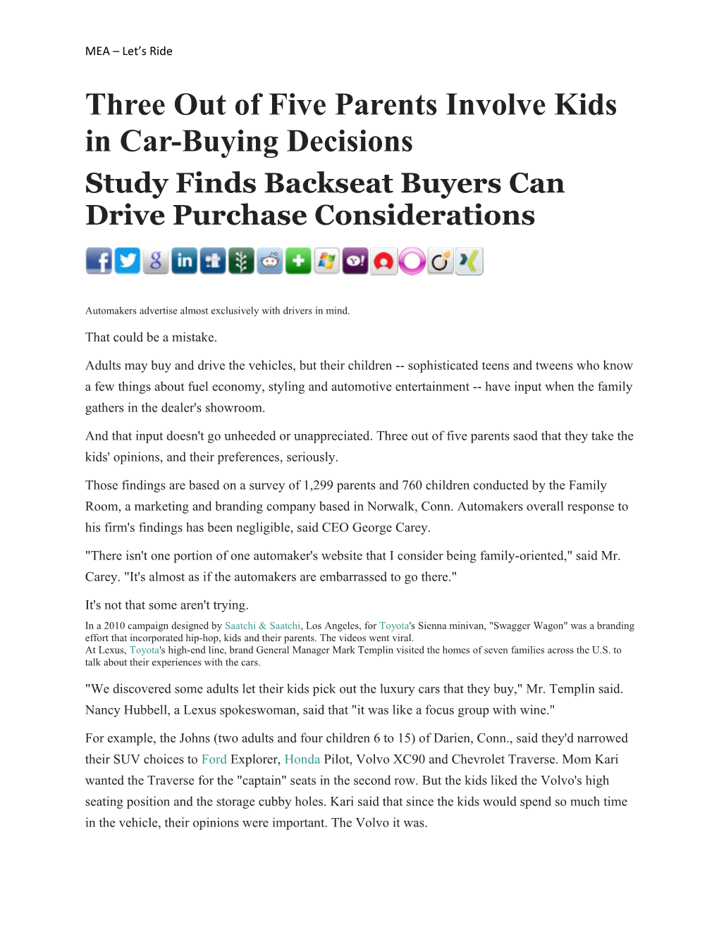 Study Finds Backseat Buyers Can Drive Purchase Considerations