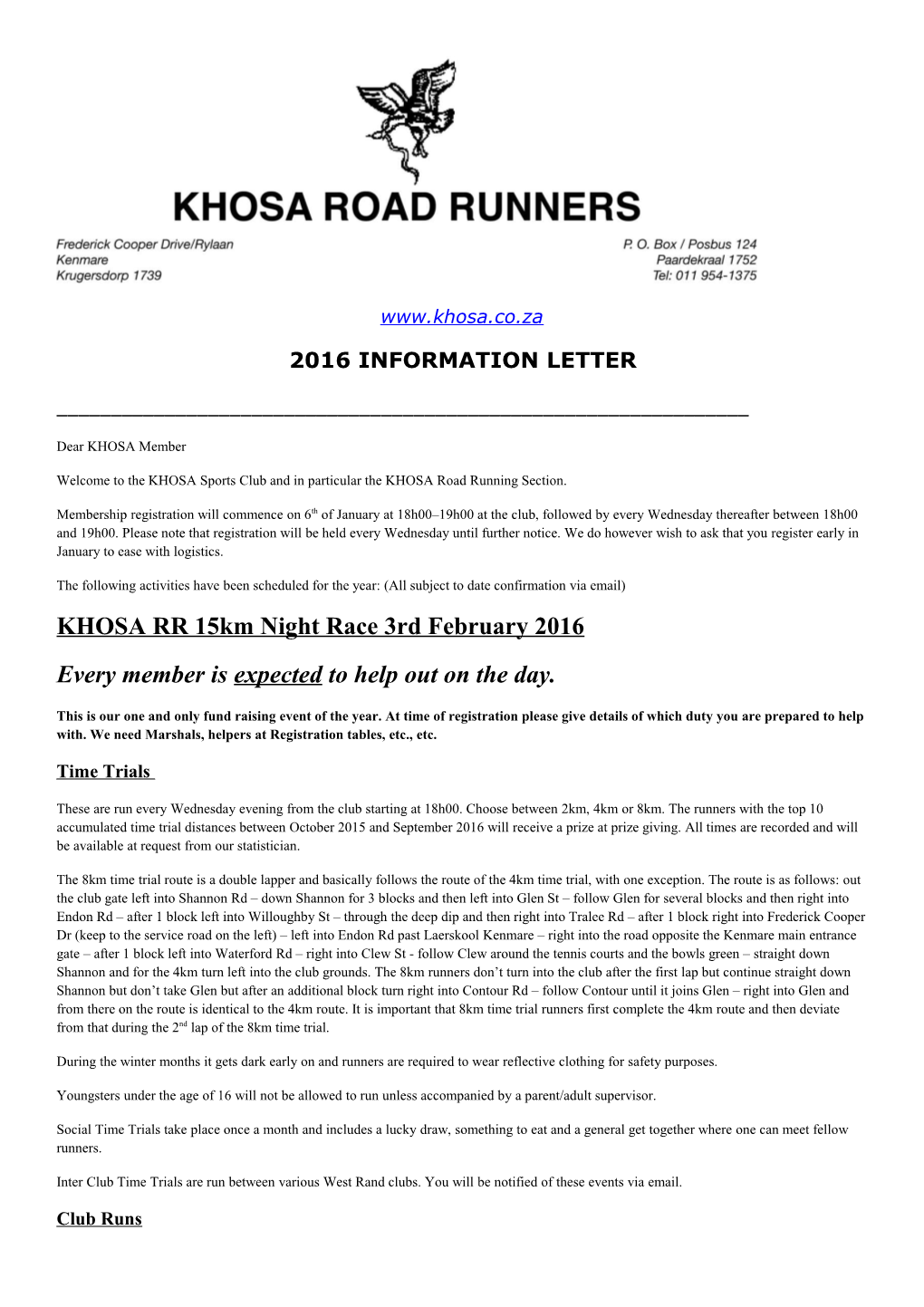 2016 Information Letter
