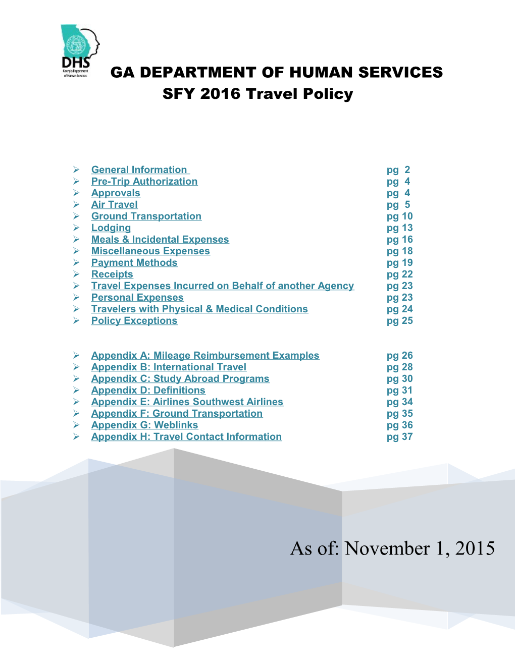 SFY 2016 Travel Policy