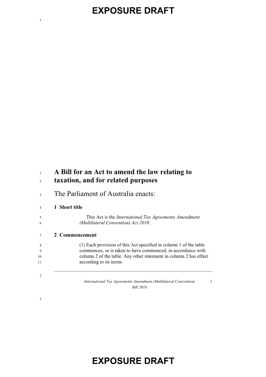 International Tax Agreements Amendment (Multilateral Convention) Bill2018