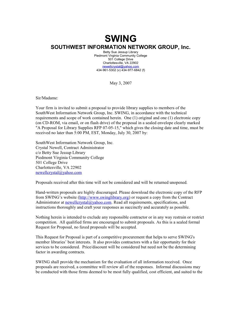 SOUTHWEST INFORMATION NETWORK GROUP, Inc