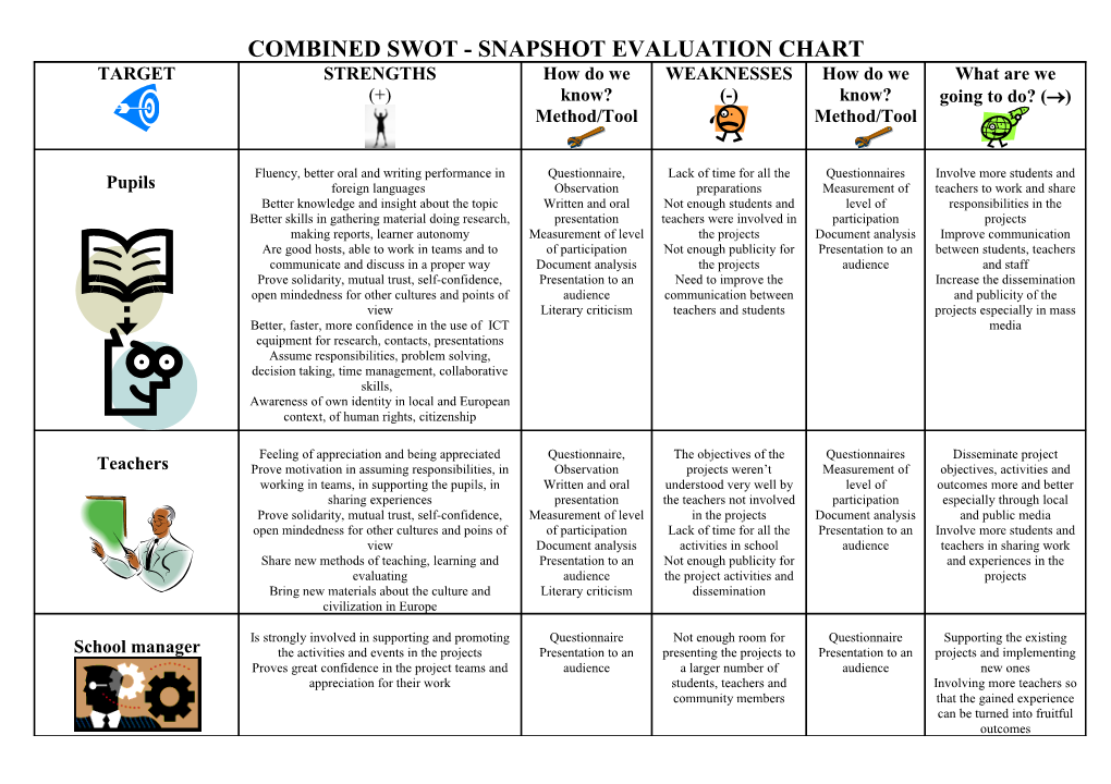 Combined Swot - Snapshot Evaluation Chart