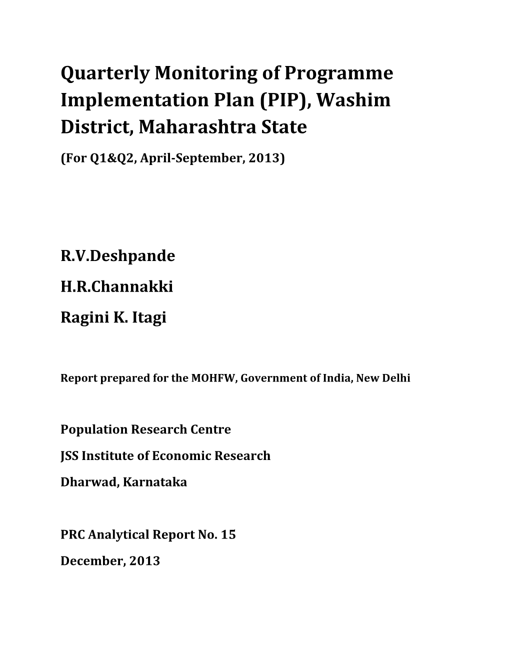 Washim - PIP Report