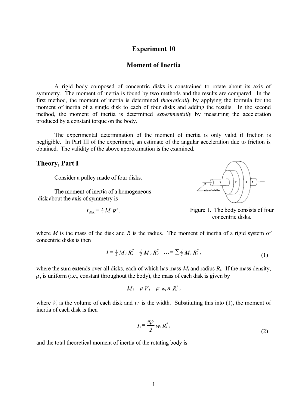 Phys 21 Rotational Inertia and Torque