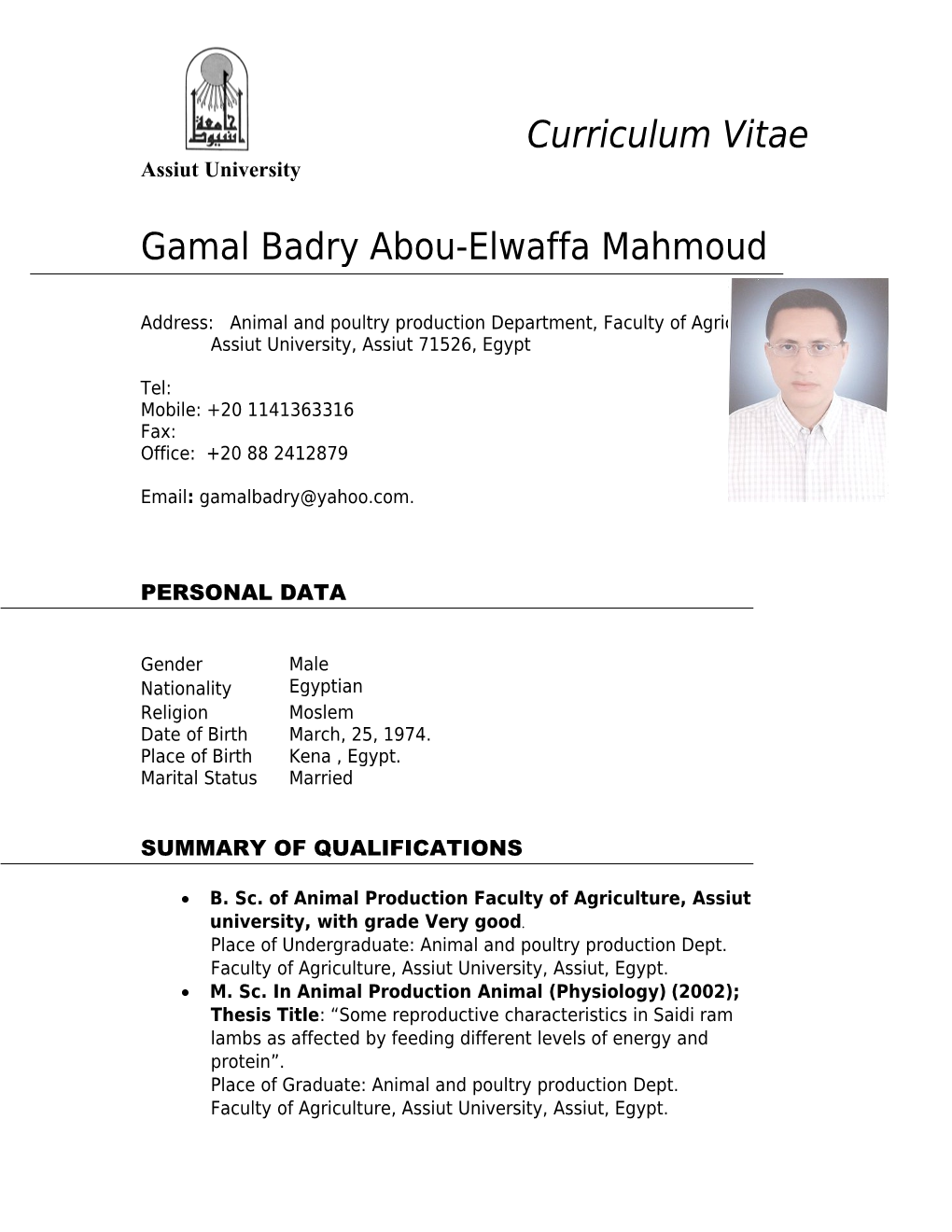 Gamal Badry Abou-Elwaffa Mahmoud