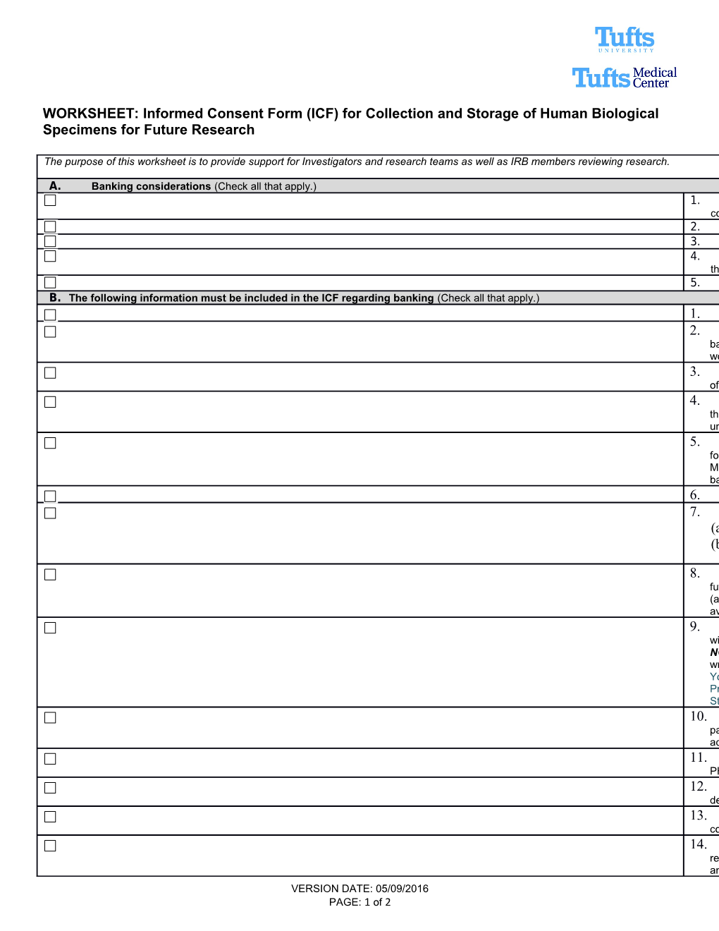 WORKSHEET: Criteria for Approval