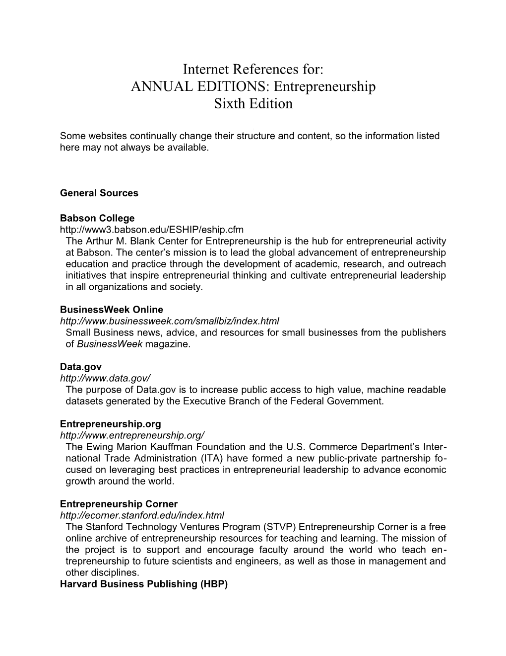 Annual Editions: Entrepreneurship 6/E