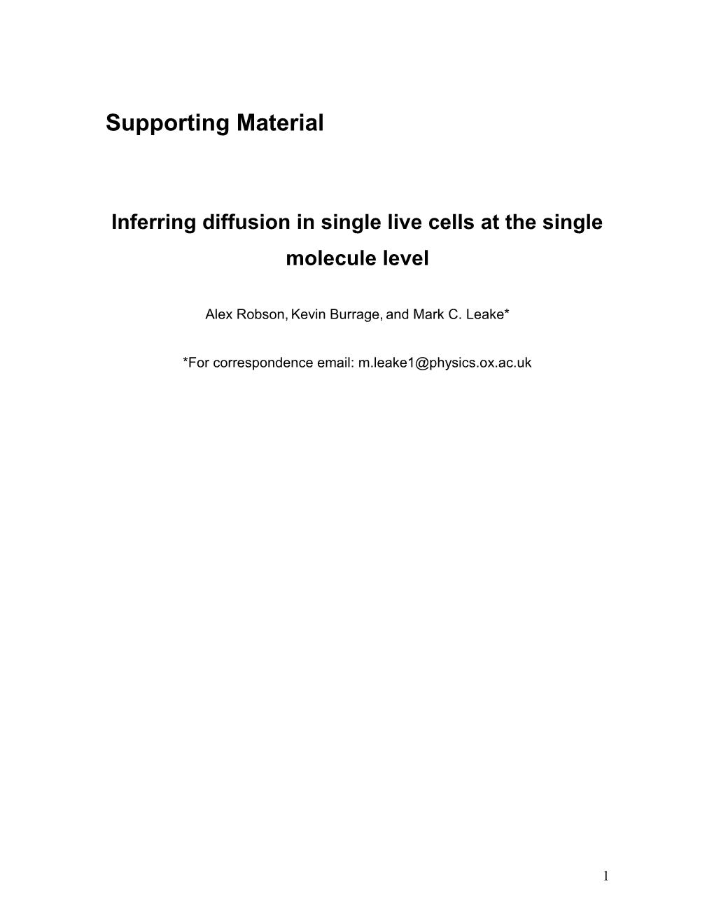 Inferring Diffusionin Single Live Cellsat the Single Molecule Level