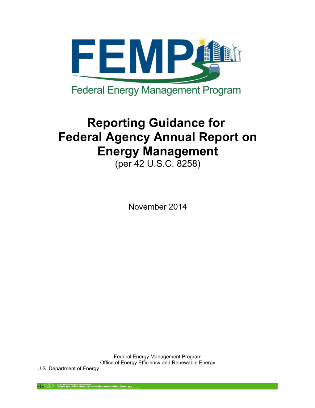 Federal Agency Annual Report on Energy Management