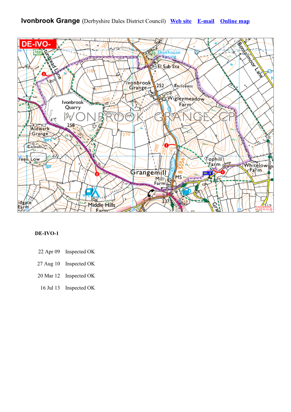 Ivonbrook Grange (Derbyshire Dales District Council) Web Site E-Mail Online Map