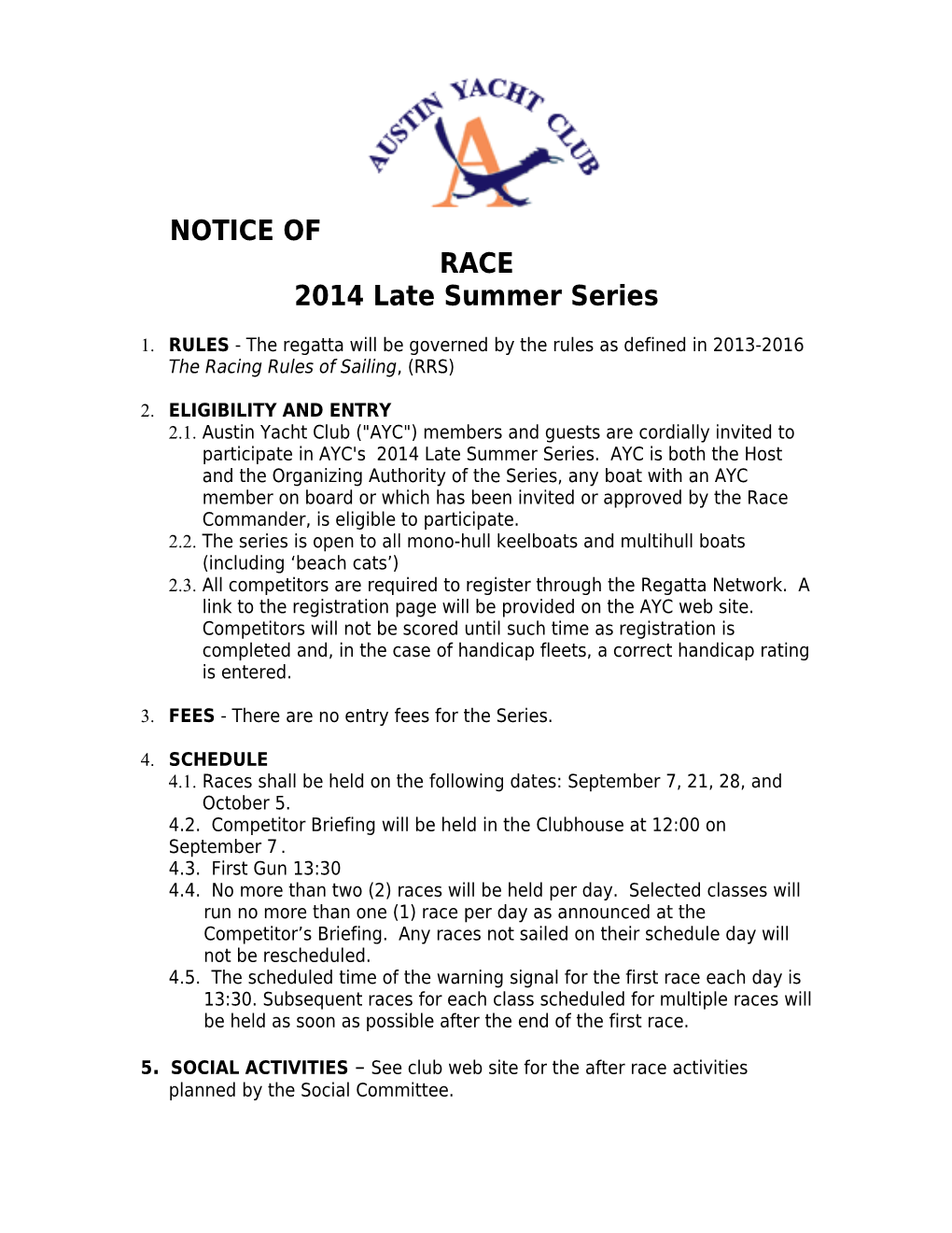 2014 Late Summer Series