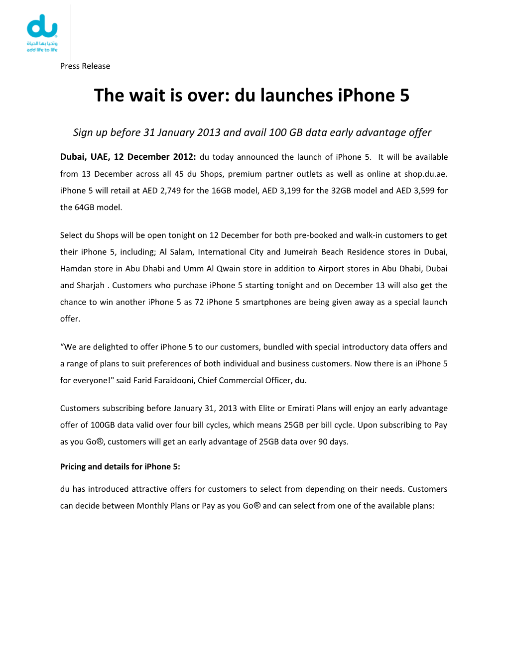 The Wait Is Over: Du Launches Iphone 5
