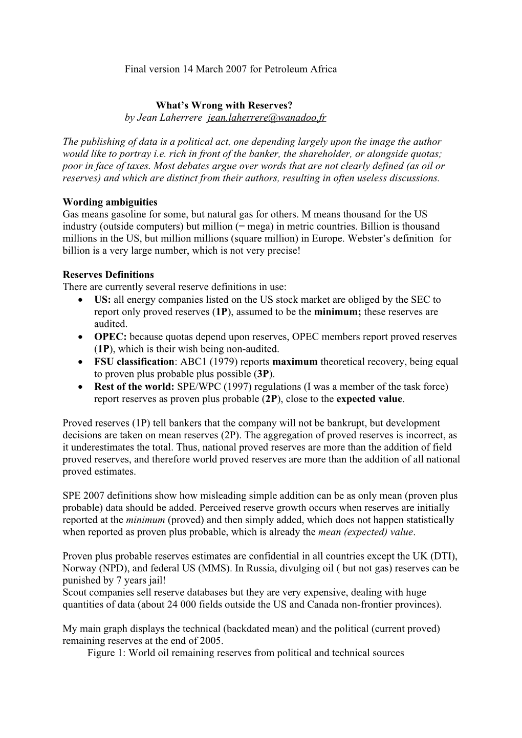 Final Version 14 March 2007 for Petroleum Africa