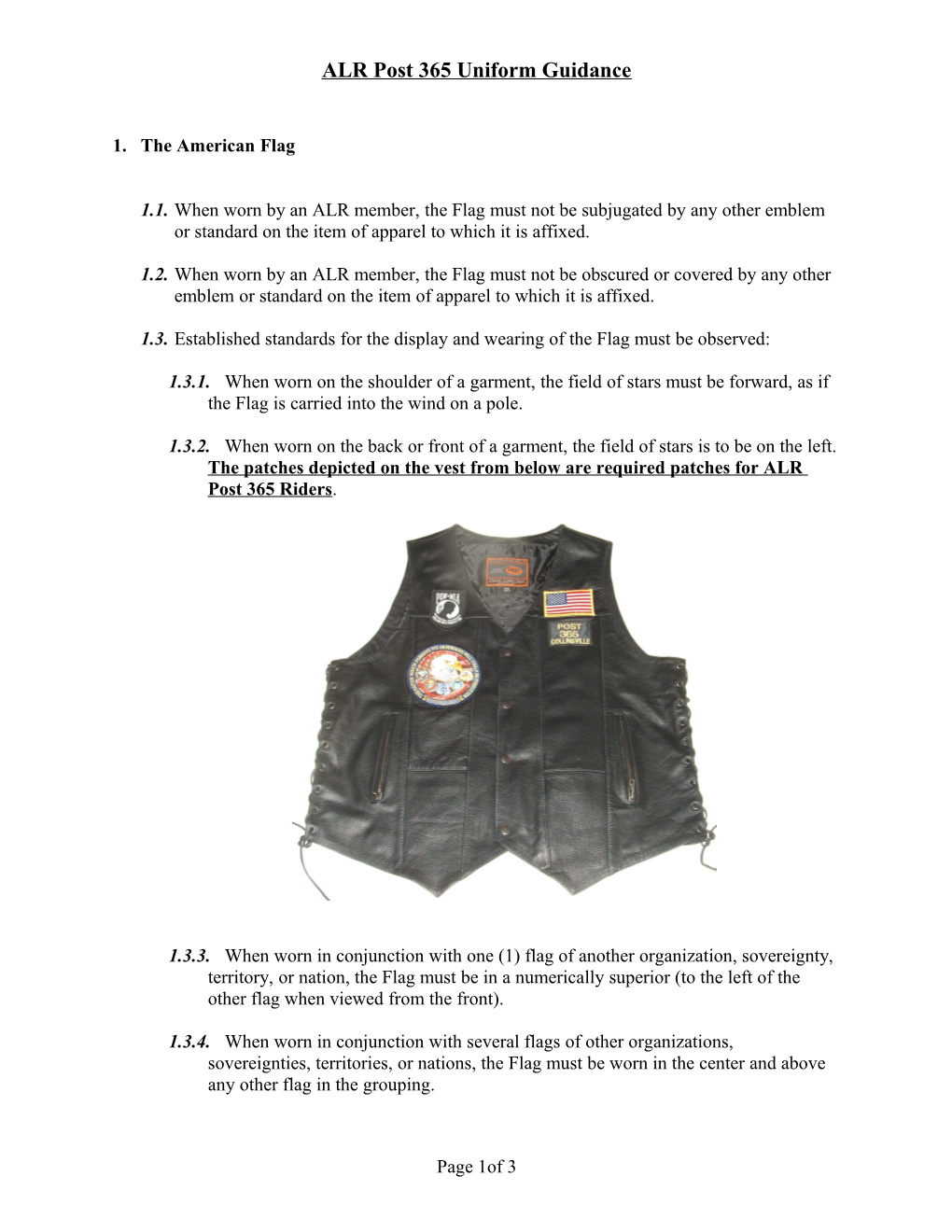 ALR Post 365 Uniform Guidance