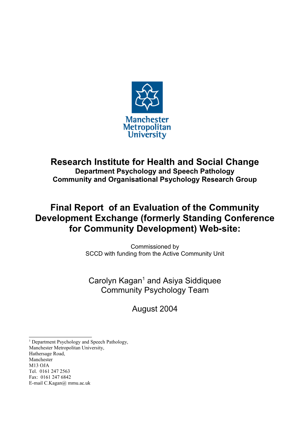 Research Institute for Health and Social Change