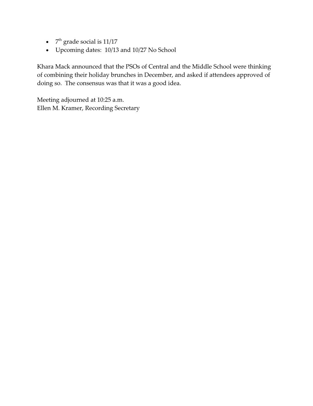 BBHMS PSO Meeting Minutes 10/12/17