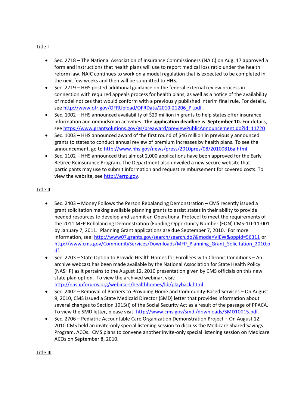 Sec. 2719 HHS Posted Additional Guidance on the Federal External Review Process in Connection